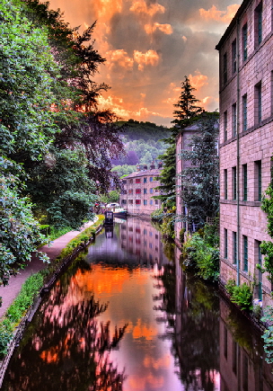 Sunset, Rochdale Canal, Hebden Bridge